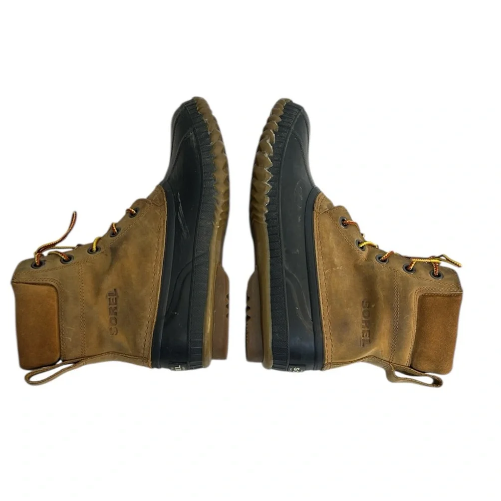Men’s Sorel Cheyanne Lace Up Waterproof Duck Boots Size 9 Tan & Black